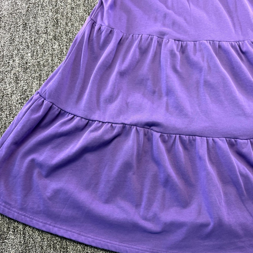 Umgee Mini Dress Womens 1XL Purple Gold Sequin Star Cotton V-Neck Ruffle Sleeve - Picture 15 of 16